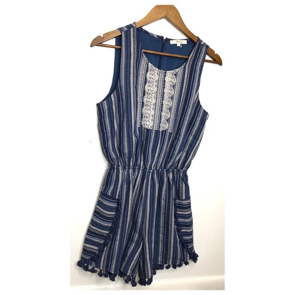 Andree | Bohemian Pom Fringe Embroidered Romper - Picture 4 of 11